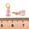 Brass Pave Cubic Zirconia Charms KK-K340-51G-03-3
