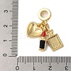 Rack Plating Brass Micro Pave Clear Cubic Zirconia Enamel European Dangle Charms X-KK-P279-45G-3