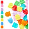 HOBBIESAY 32Pcs 8 Colors Silicone Beads SIL-HY0001-04-1