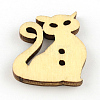 Cat 2-Hole Printed Wooden Buttons X-BUTT-R032-098-3