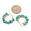 3 Pairs 3 Size Natural Dyed Howlite Chips Hoop Earrings EJEW-JE05710-04-3