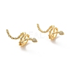 Brass Micro Pave Cubic Zirconia Cuff Earings EJEW-P254-08G-1