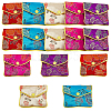  20Pcs 5 Colors Chinese Style Rectangle Cloth Zipper Pouches CON-NB0002-10-1
