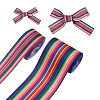 2 Rolls 2 Style Stripe Pattern Printed Polyester Grosgrain Ribbon OCOR-TA0001-38A-2