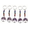 Gemstone and Natural Amethyst Chakra Keychain KEYC-P037-B02-1