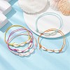 5Pcs 5 Color Natural Cowrie Shell Braided Beaded Anklets Set AJEW-AN00566-2