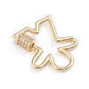 Brass Micro Pave Clear Cubic Zirconia Screw Carabiner Lock Charms ZIRC-I041-10G-3