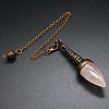 Natural Rose Quartz Dowsing Pendulum Big Pendants PW-WGFD073-06-1