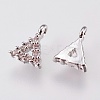 Brass Micro Pave Cubic Zirconia Charms KK-A144-038P-2