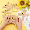 Polyester Ribbon Sunflower Bow DIY-WH0321-08-3