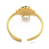 Ion Plating(IP) 304 Stainless Steel Synthetic Malachite Cuff Rings G-Z056-01G-02-3