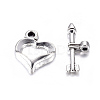 Tibetan Style Alloy Heart Toggle Clasps X-LF1109Y-NF-1