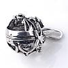 Rack Plating Brass Cage Hollow Kitten Pendants KK-S751-003AS-2