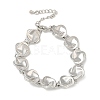 Brass Flat Round Links Bracelets for Women KK-B124-11P-4