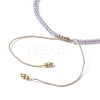 Heart Natural Shell & Glass Seed Braided Bead Bracelets BJEW-JB09922-02-4