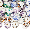 Handmade Flower Printed Porcelain Ceramic Beads PORC-LT0001-12A-7