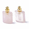 Natural Rose Quartz Openable Perfume Bottle Pendants X-G-T130-14A-3