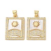 Brass Micro Pave Clear Cubic Zirconia Pendants KK-B083-35C-G-1
