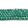 Opaque Solid Color Electroplate Glass Beads Strands LS-GLAA-F029-P4mm-C07-1