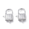Brass Micro Pave Clear Cubic Zirconia Lobster Claw Clasps ZIRC-Q024-21P-1