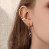 Round Brass Micro Pave Clear Cubic Zirconia Hoop Earrings FS-WG18906-01-3