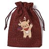 Christmas Theme Jute Cloth Storage Bags ABAG-F010-01B-01-2