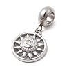 304 Stainless Steel Crystal Rhinestone European Dangle Charms STAS-D153-06A-P-2