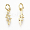Brass Micro Pave Cubic Zirconia Charms ZIRC-R109-017G-NF-1