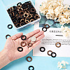 200Pcs 2 Colors Dyed Wood Jewelry Findings Coconut Linking Rings COCO-CD0001-01-5