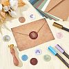 Brass Wax Seal Stamps with Wood Handle AJEW-WH0412-0098-4