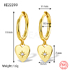 Real 18K Gold Plated 925 Sterling Silver Dangle Hoop Earrings for Women GN7396-6-1