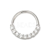 316L Surgical Stainless Steel Micro Pave Clear Cubic Zirconia Hoop Nose Rings WGE451E-05-1