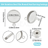 50 Sets 304 Stainless Steel Stud Earring Finding STAS-BBC0003-32-2