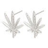Brass Stud Earring Findings KK-Z099-04P-01-1