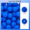 100Pcs Silicone Beads Round Rubber Bead 15MM Loose Spacer Beads for DIY Supplies Jewelry Keychain Making JX471A-1