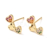 Colorful Rhinestone Triple Heart Stud Earrings EJEW-M209-10G-A-3