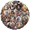 50Pcs PVC Self-Adhesive Cat Cartoon Stickers STIC-PW0021-02-2