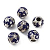 Platinum Plated Alloy Enamel European Beads FIND-E046-05P-1