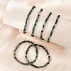 Natural Moss Agate Beaded Stretch Bracelets BJEW-D446-A-44-4