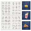 4 Sheets 11.6x8.2 Inch Stick and Stitch Embroidery Patterns DIY-WH0455-138-1