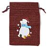 Christmas Theme Jute Cloth Storage Bags ABAG-F010-01A-04-1