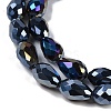 Opaque Solid Color Electroplate Glass Beads Strands EGLA-N013-P8mm-B01-3