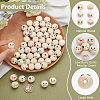 60Pcs 6 Styles Printed Wood European Beads WOOD-FG0001-46-3