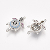 Brass Micro Pave Cubic Zirconia Links ZIRC-T008-04-3