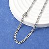 Non-Tarnish 304 Stainless Steel Curb Chain Necklace Making X-STAS-A028-N108P-1