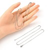 10Pcs 304 Stainless Steel Cable Chain Necklaces Set for Men Women MAK-YW0002-01P-3
