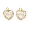 Mother's Day Theme Real 18K Gold Plated Brass Micro Pave Clear Cubic Zirconia Enamel Charms ZIRC-A017-08G-RS-2