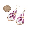 Glass Seed Beaded Dangle Earrings EJEW-MZ00167-02-3