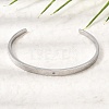 304 Stainless Steel Micro Pave Clear Cubic Zirconia Roman Numerals Open Cuff Bangles for Women SA-CBAC920-09P-1