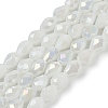 Opaque Solid Color Electroplate Glass Beads Strands LS-EGLA-N013-P4mm-B02-1